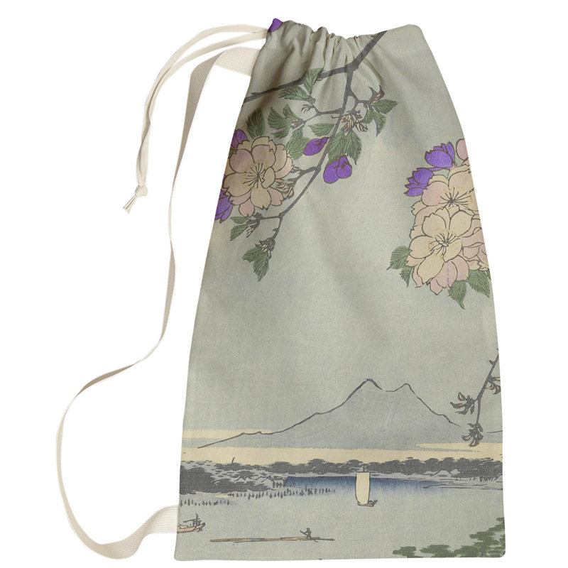 Macintyre Fabric Laundry Bag with Handles, Large (76.5" H x 29.5" W x 1.5" D), Purple/Green