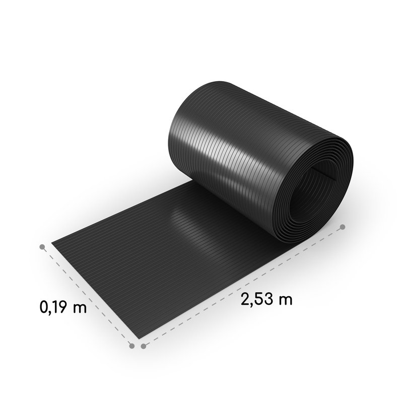 48.26cm H x 253cm W Vinyl Fence Panels, Anthracite