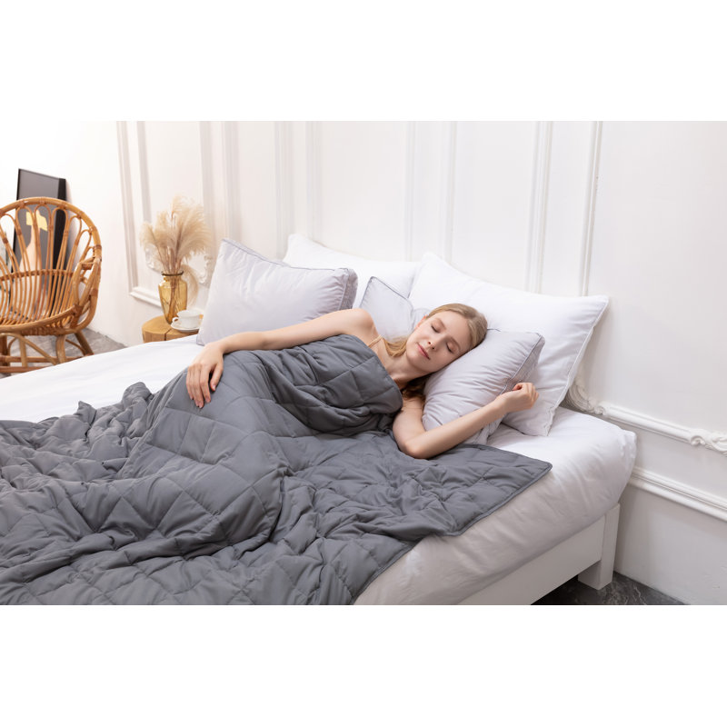 Couverture lestée ultra douce pour un sommeil profond, soulage le stress et l'anxiété, L 87 po x l 80 po, Gris