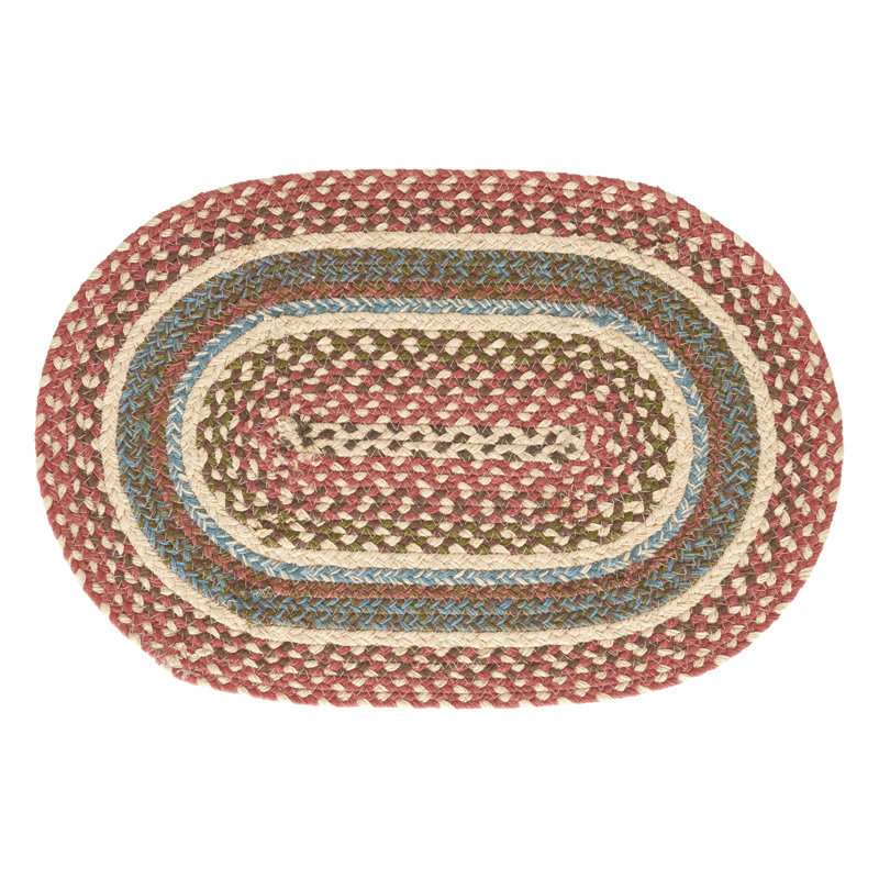 Chalres Area Rug, Brown/Red/Green/Cream, 19"L x 13"D