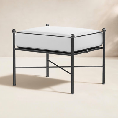 Lucier Upholstered Outdoor Ottoman with Cushion