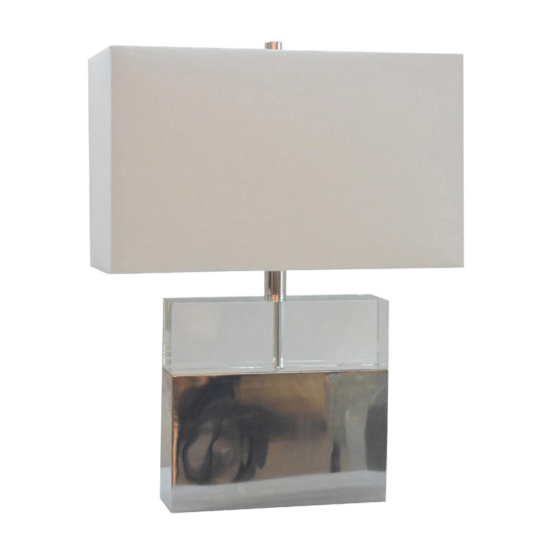 Transitional 1 Light Crystal Base Table Lamp, White