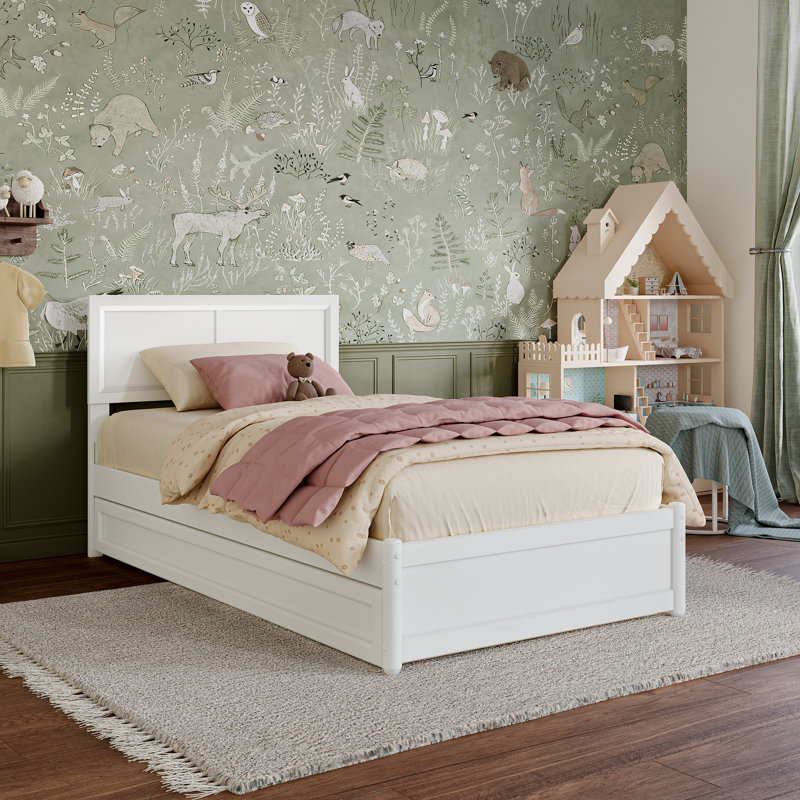 Lit plateforme Astley, Blanc, Simple