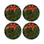 Christmas Wreath Vegan Leather Round Pebble Placemat-536980164