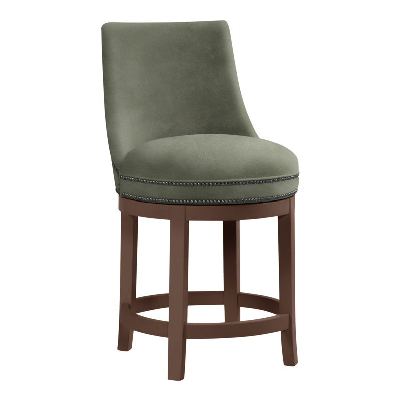 Vesper Upholstered Stool with Solid Wood Frame, 9953 Willow, Walnut
