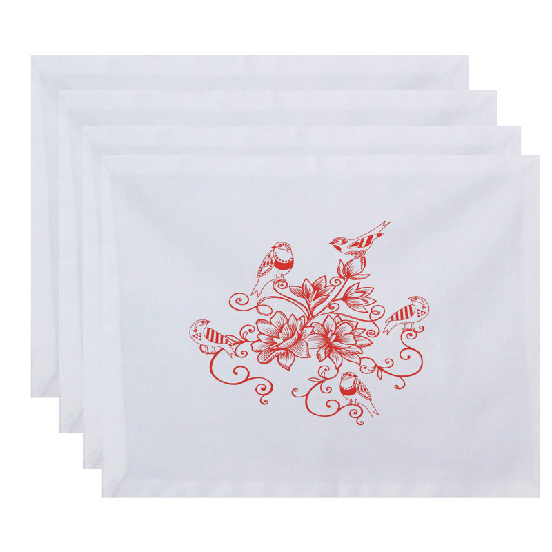 Ensemble de napperons 4 pièces Aspacio, Corail