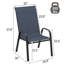 Ensemble de 4 chaises de patio, tissu extérieur en polyester et structure en métal-1275421178
