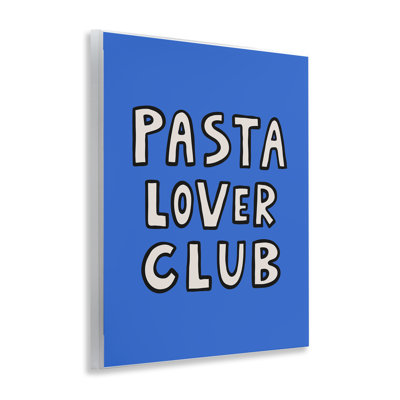 Pasta Lover Club Blue Wall Plaque Art, design by House of Lulu