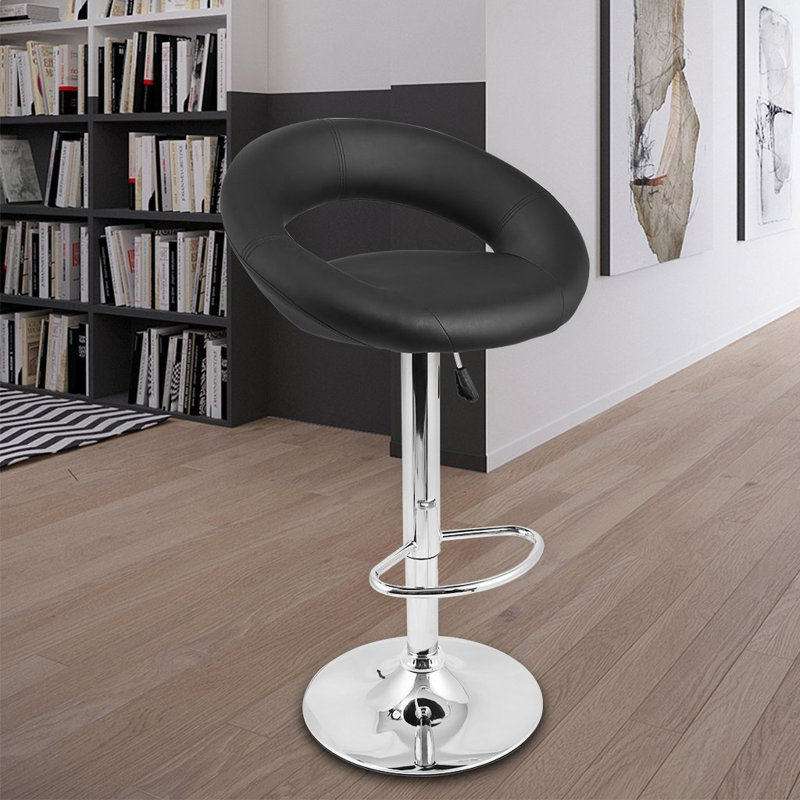 Tabouret de bar pivotant à hauteur réglable Beckwith, Noir