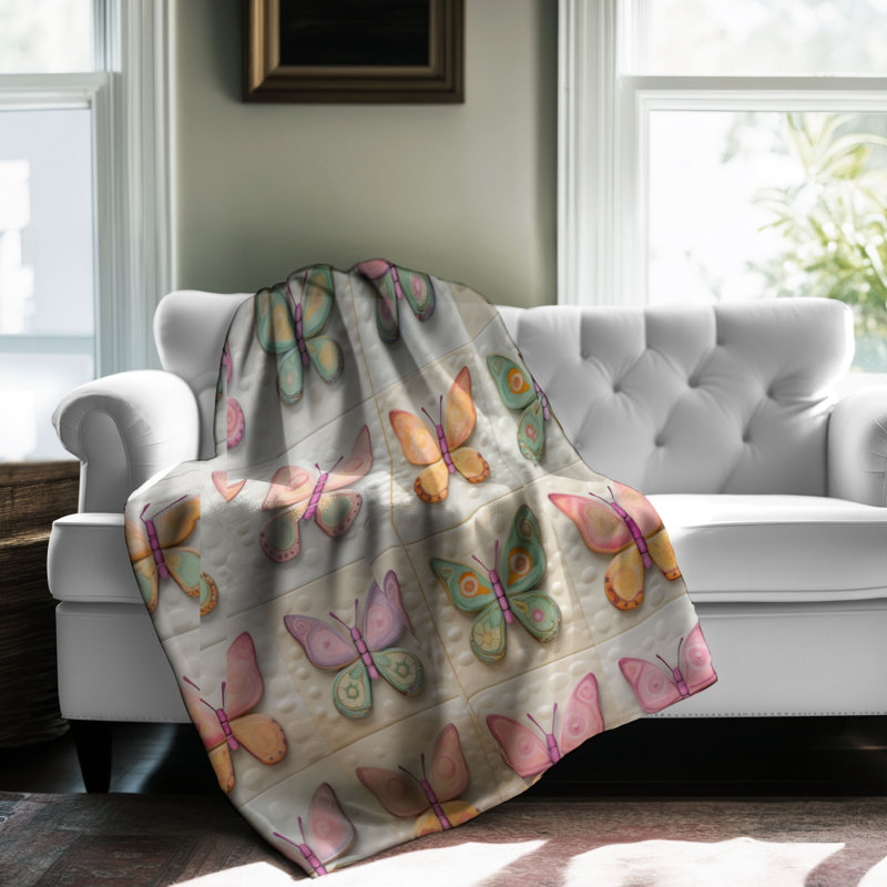 Delicate Flutter - couverture de qualité supérieure 1 pièce, Grand lit