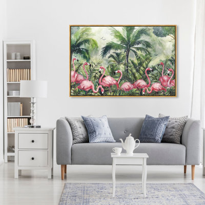 Souvenirs de poupées - Tropiques flamants - peinture