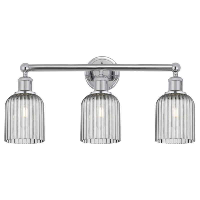 Abat-jour de salle de bain 3 lumières Edison Northgate, Chrome poli, Gris fumée