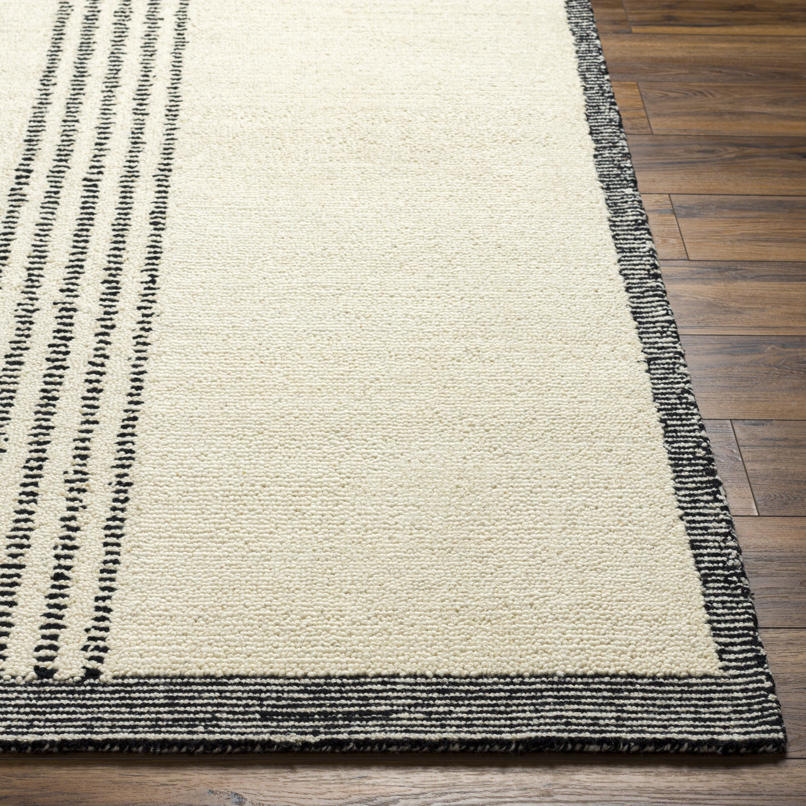 Kela Hand-Woven Striped Rug, Rectangle 5' x 7'6"