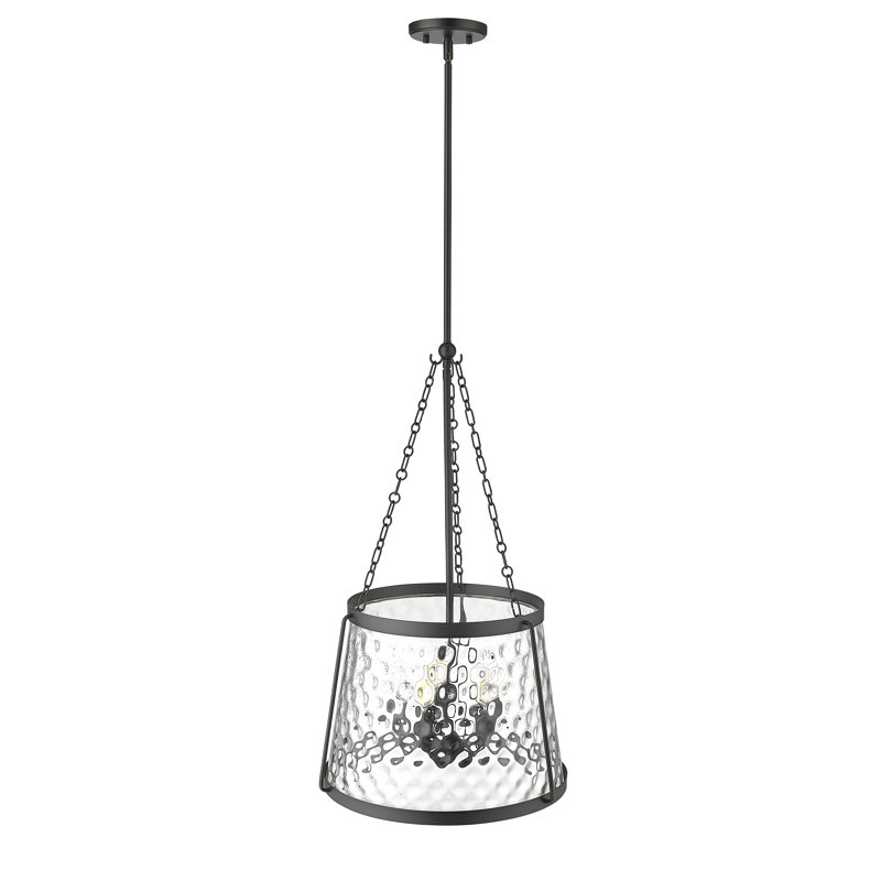 Luminaire suspendu conique à 5 lumières Jysiah, Noir mat