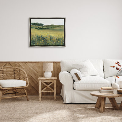 aw-992-Framed " Rural Daisy Meadow " Acrylic Painting