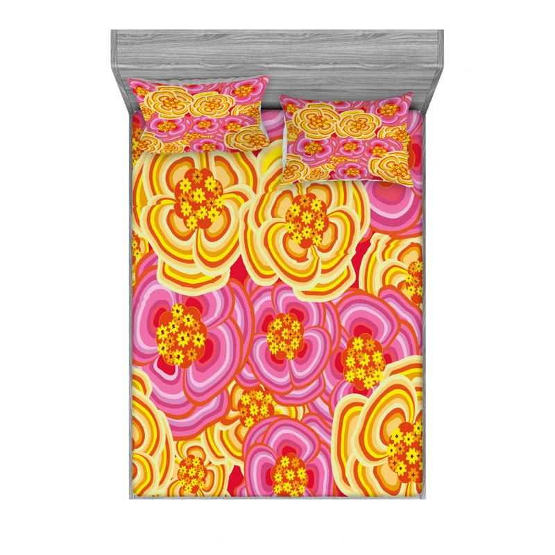 Ensemble de draps Funky, Ensemble de drap pour grand lit avec drap-housse