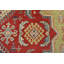 Tapis décoratif en laine de conception unique rouge de 9 pi 10 po x 13 pi 2 po Kazak noué à la main