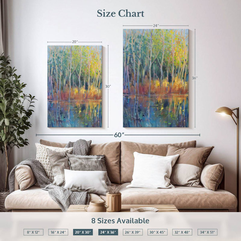 Alvord Reflected Trees I, 36" H x 24" W