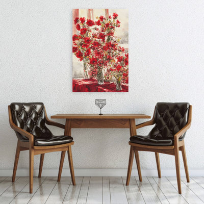 «Vibrant Red Blooms Elegant Vibrant Abstract Flower Landscape», art mural