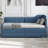 Twin Size L-Shaped Corduroy Daybed,Upholstered Bed Frame With  2 Storage Drawers,Blue-1201596773
