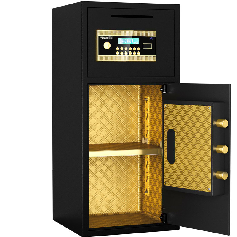 Large Double - Door Coin Operated Digital Safe Of 7.0 Cubic Feet, And Waterproof Bag, Dual Alarm, Hidden Code, Thickened All Steel, Gap Prying, Wall/floor Mount For Asset Storage Feet With Keeping
