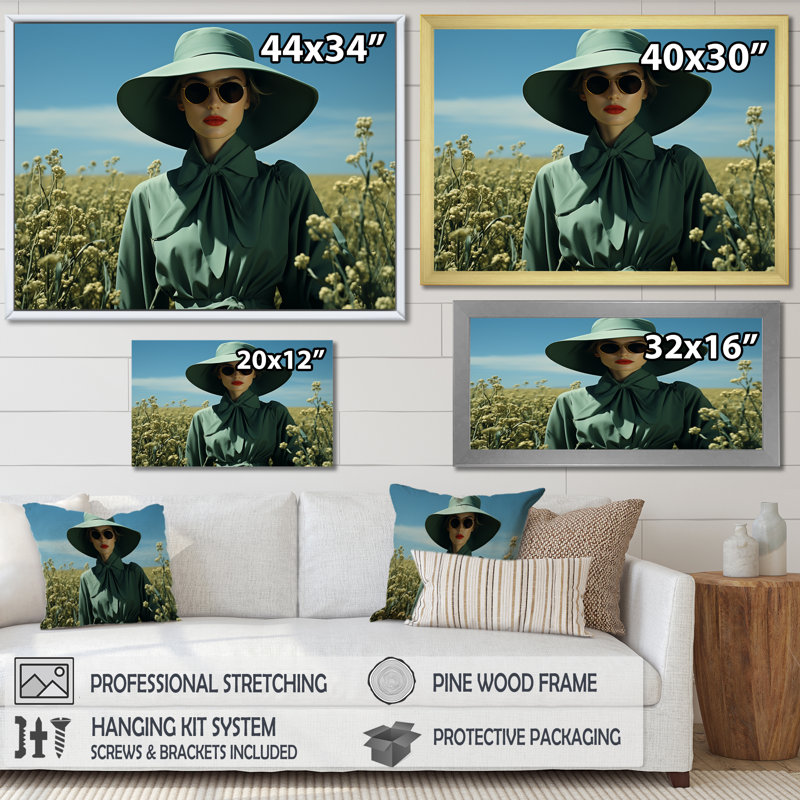 Peadies Lived Fashion Meadows I, Cadre flottant noir, H 24 po x l 32 po x P 1 po
