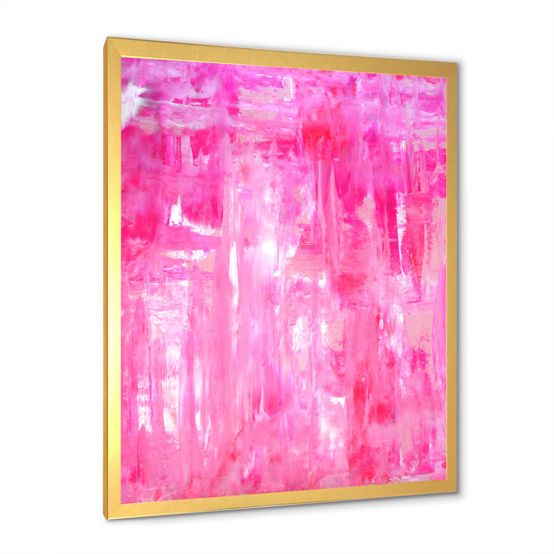 Reproduction d'art moderne sur toile rose, art abstrait VII, Impression dorée sur toile encadrée, H 36 po x l 24 po x P 1 po