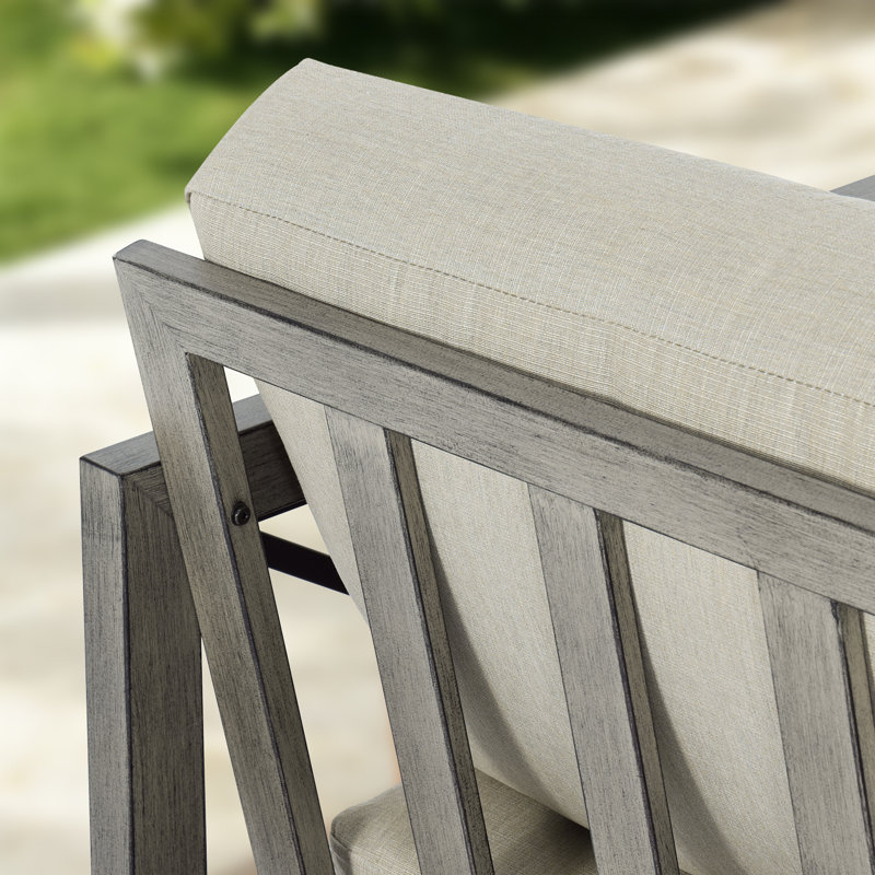 Marindo 4 Person Aluminum Patio Conversation Set With Round Coffee Table And Sunbrella® Cushions