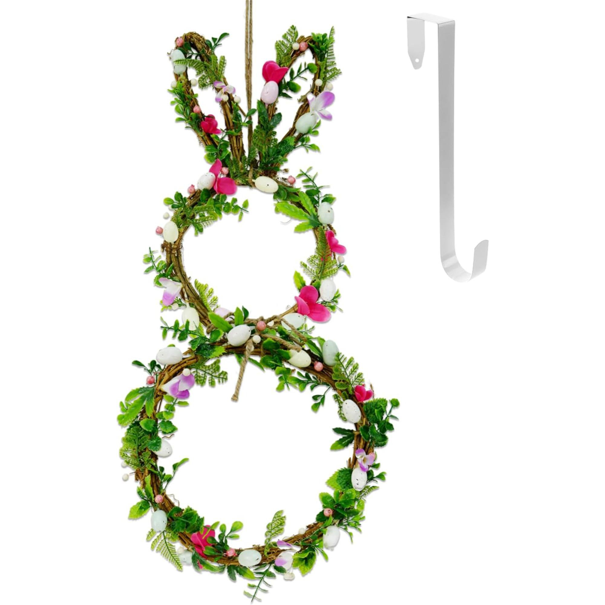 The Holiday Aisle® Handicrafts Spring Bunny Wreath With Hanger For ...