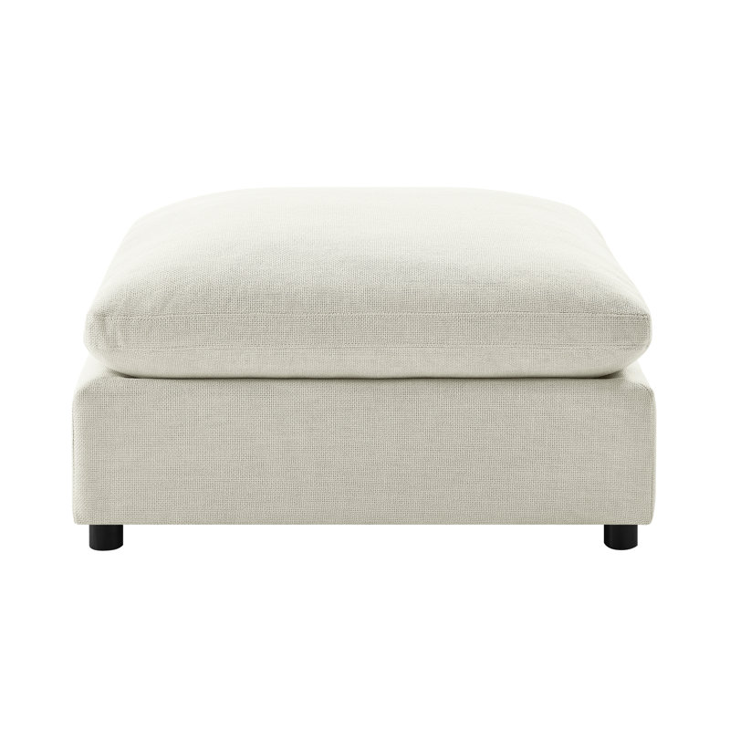 Cassandra Beige Fabric 40 In. Square Ottoman