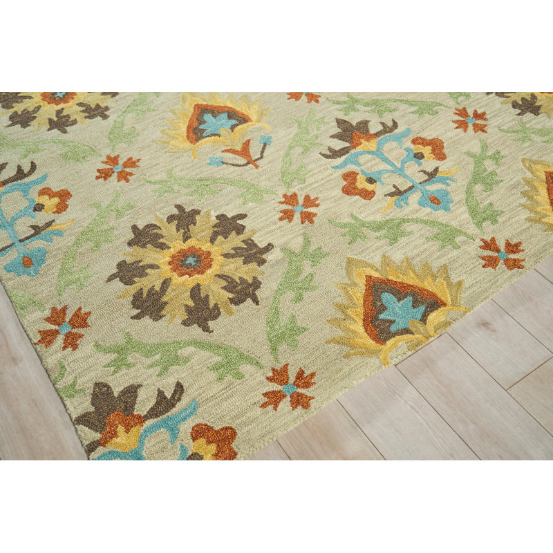 Savannah Hand Tufted New Zealand Wool Beige/Multi Area Rug, 10'X14'