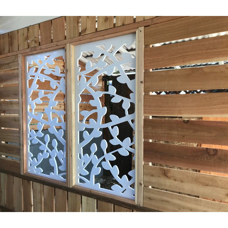 VIMA (Buds) Decorative Wall Panel - 48"L x 24"W, White Colour PVC Board Panel with Private Screen Fence Design for Home Renovation & Wall Décor