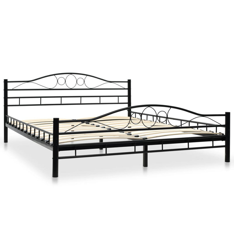 Pablo Bed, Black, European Double (140 x 200cm)