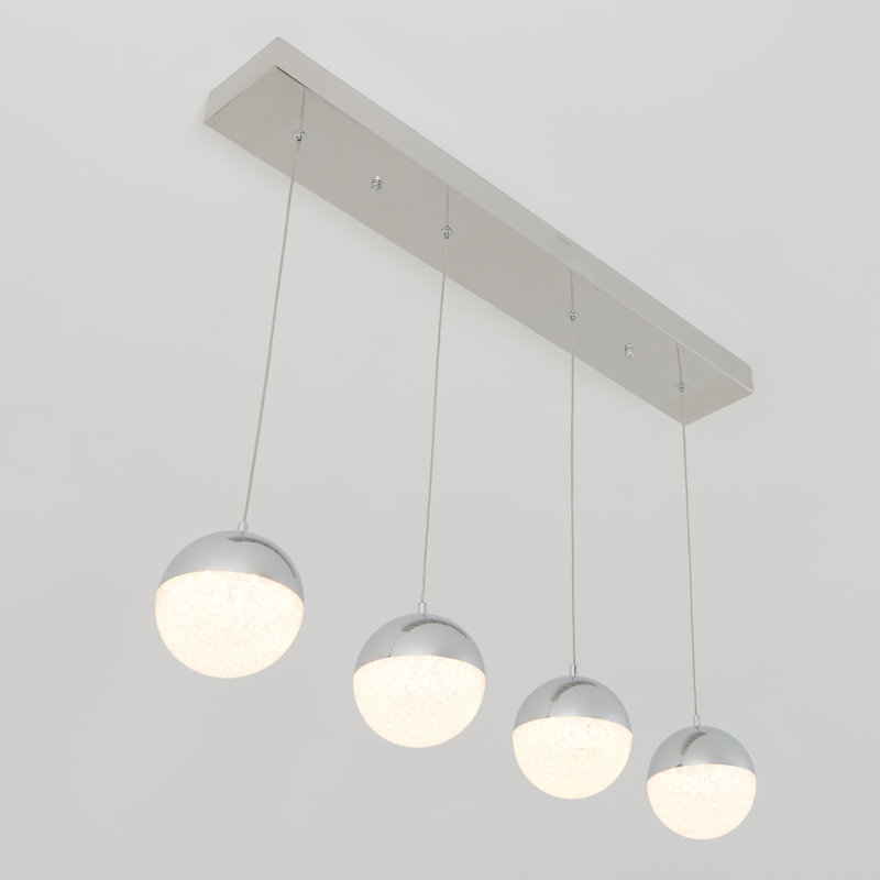 Sparkle Chrome 4-Light LED Globe Pendant