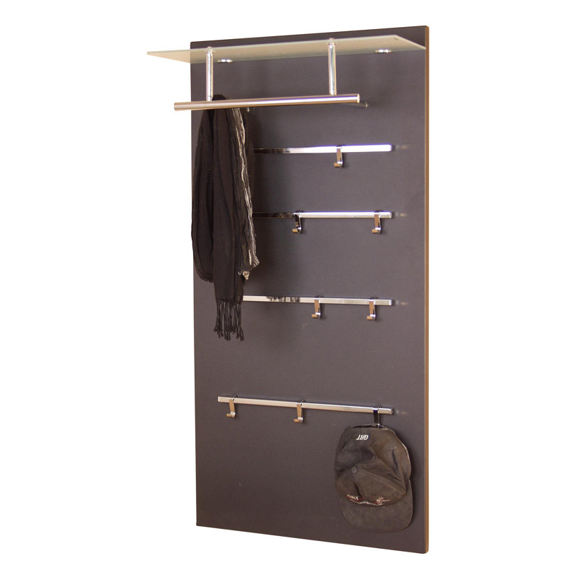 Abeyta 8 - Hook Wall Mounted Coat Rack, Black and Milk