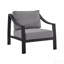 Chaise d'extérieur en aluminium noir et gris foncé