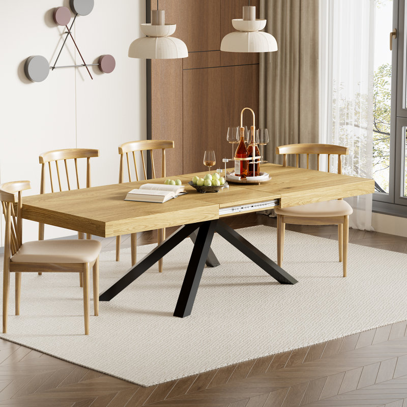 Grande table de salle à manger extensible de 63 à 79 po pour 4 à 6 personnes