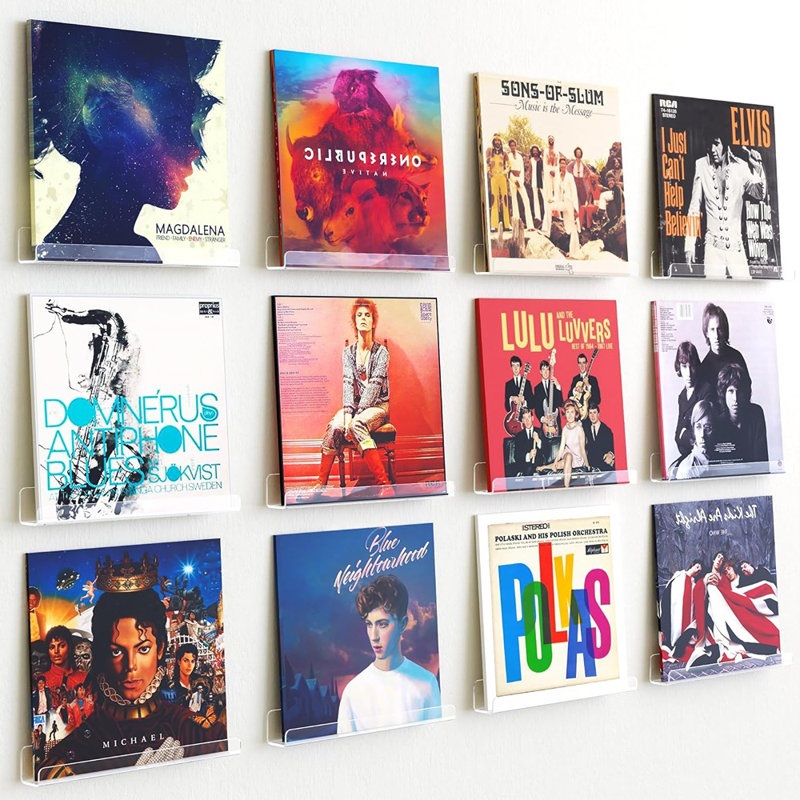 Paquet de 12 tablettes murales pour disques vinyles, 12 po