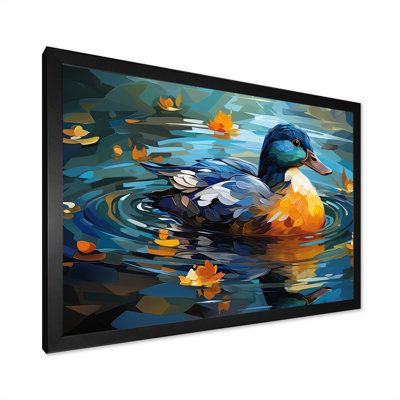 «Yellow and Blue Duck» par The Floral Pound II - Art mural animal canard