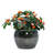 3 Pieces Glossy Antique Blue Ceramic Flowerpot, All-Weather, Built-In Drainage For Root Development Modern Zinnias-105804550