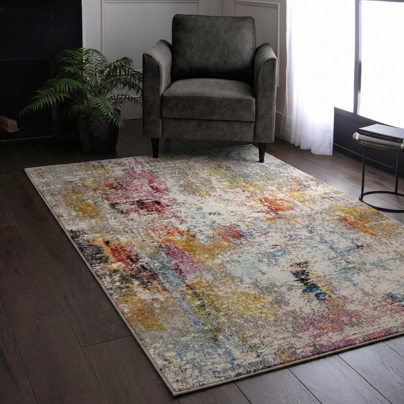 Enosburgh Abstract Area Rug, Rectangle 80 x 150cm