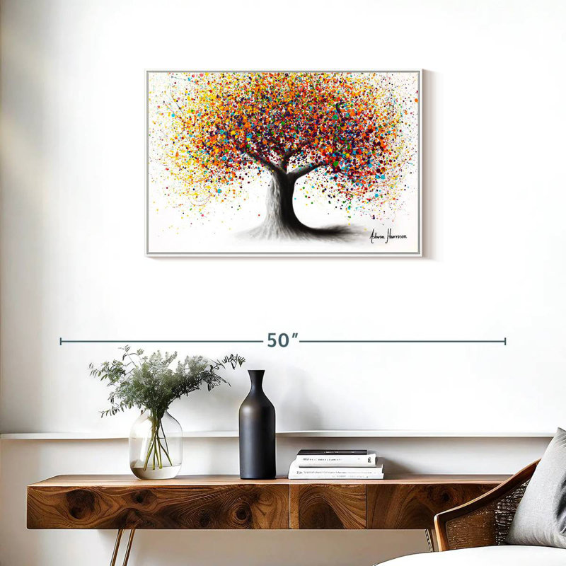 Rainbow Soul Tree, Cadre flottant blanc, 31 po x 21 po