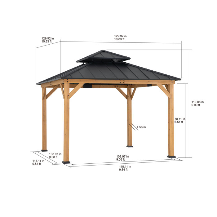 Sunjoy Cedar Framed Gazebo with Steel & Reviews | Wayfair