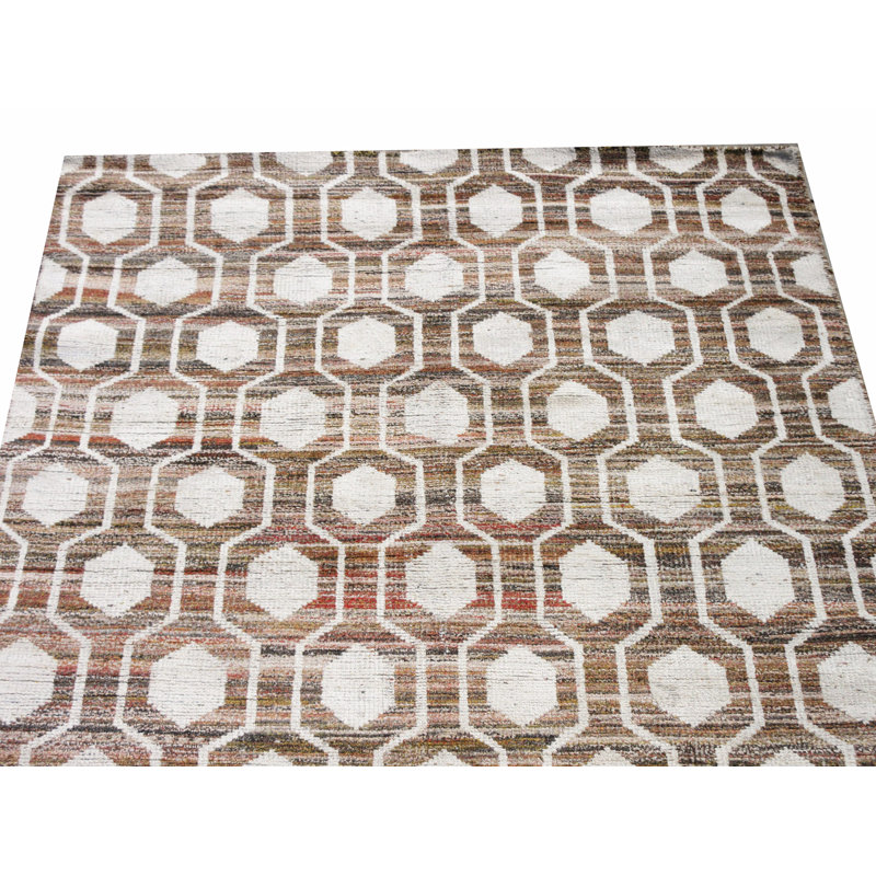 Tapis moderne en soie noué à la main 5 x 8 po