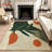Abstract Geometric Leaf Area Rug, Modern Minimalist Design, Non Slip Washable, Indoor Decor for Living Room Bedroom Playroom Entryway Office Apartment Stylish Home Accent-129037080