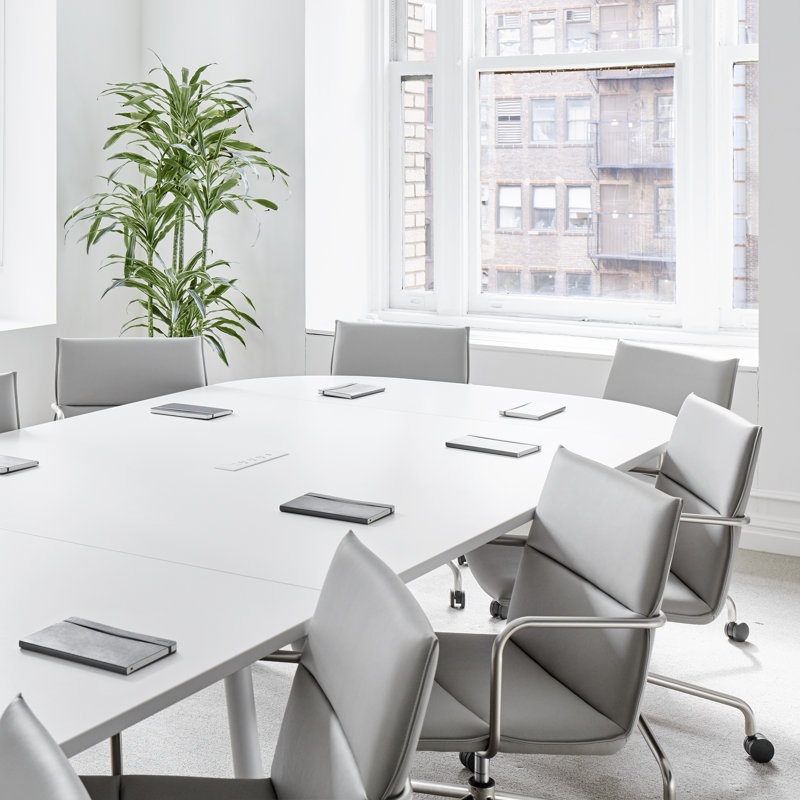 Series A Scale Conference Table, 114x60", 29" H x 114" L x 60" W, Natural Oak/White, Oval