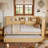 Twin Size Wood Daybed with Storage Shelves, USB and Trundle-283394623