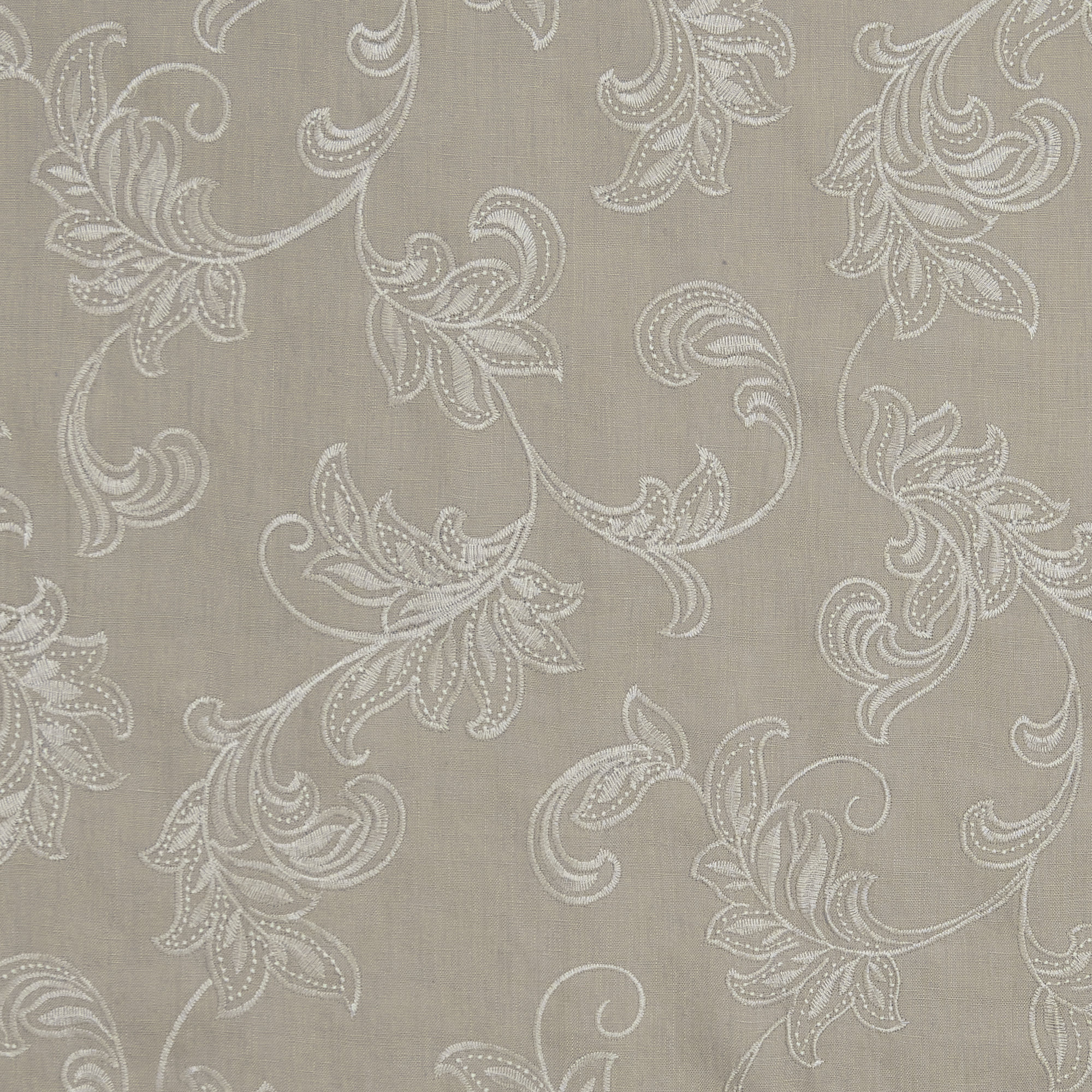 120" Inverted Pleat Double Lining Morgan On Natural Linen, 50" W x 84" L, Rod Pocket, Blackout
