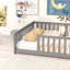 Lit double pleine grandeur avec clôture sans porte, lit en bois d'hévéa avec garde-corps de sécurité, gris-1283501343-1283501328