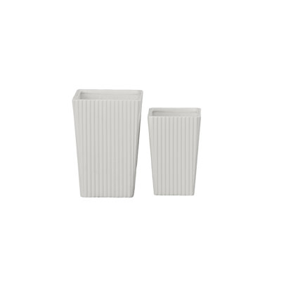 Vase en céramique carré blanc mat